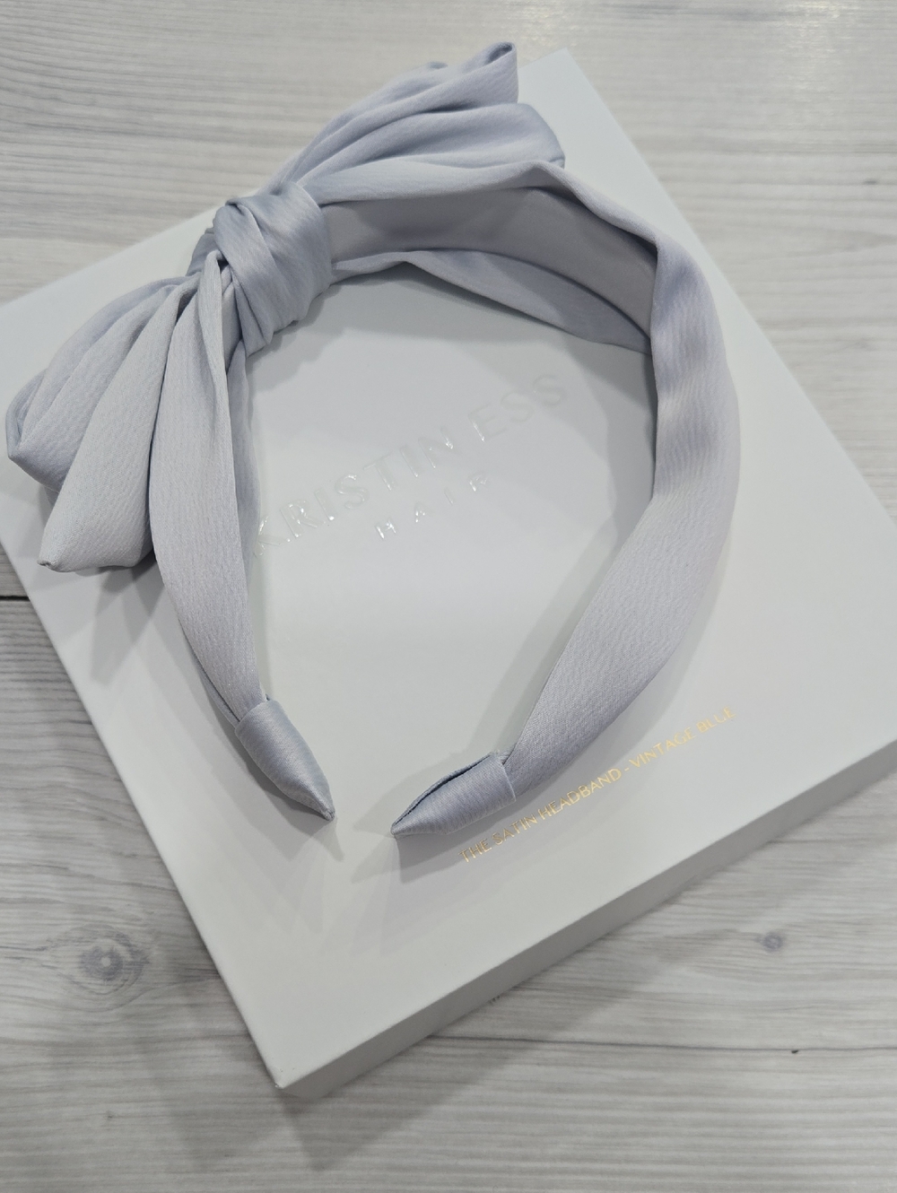 Kristen Ess Satin Headband - Blue Vintage